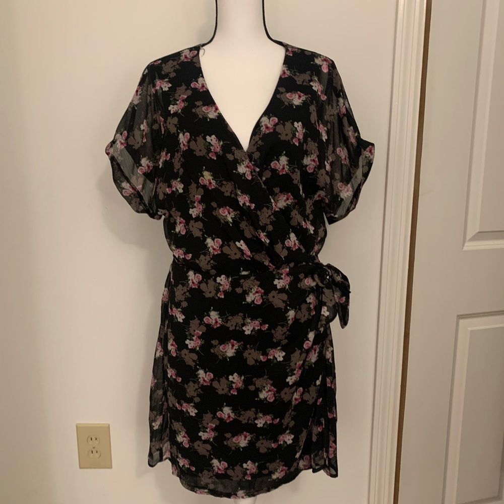 Simone Floral Wrap Front Minidress